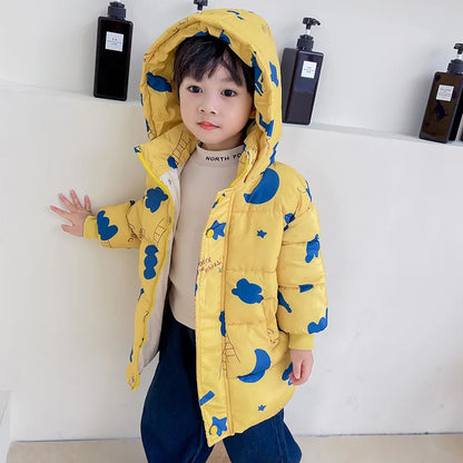 Kids Down Jacket - Hooded Winter Windbreaker Coat for Ages 2-7 - ZOOMNSTORE