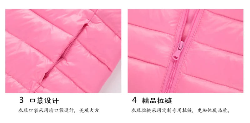 Kids Winter Jackets - Boys Girls Hooded Windproof Coat | Solid Color Outerwear - ZOOMNSTORE