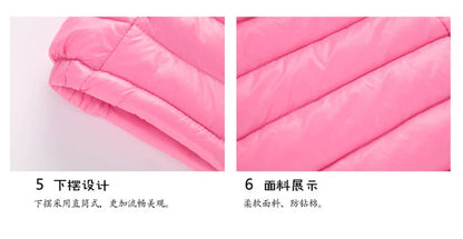 Kids Winter Jackets - Boys Girls Hooded Windproof Coat | Solid Color Outerwear - ZOOMNSTORE