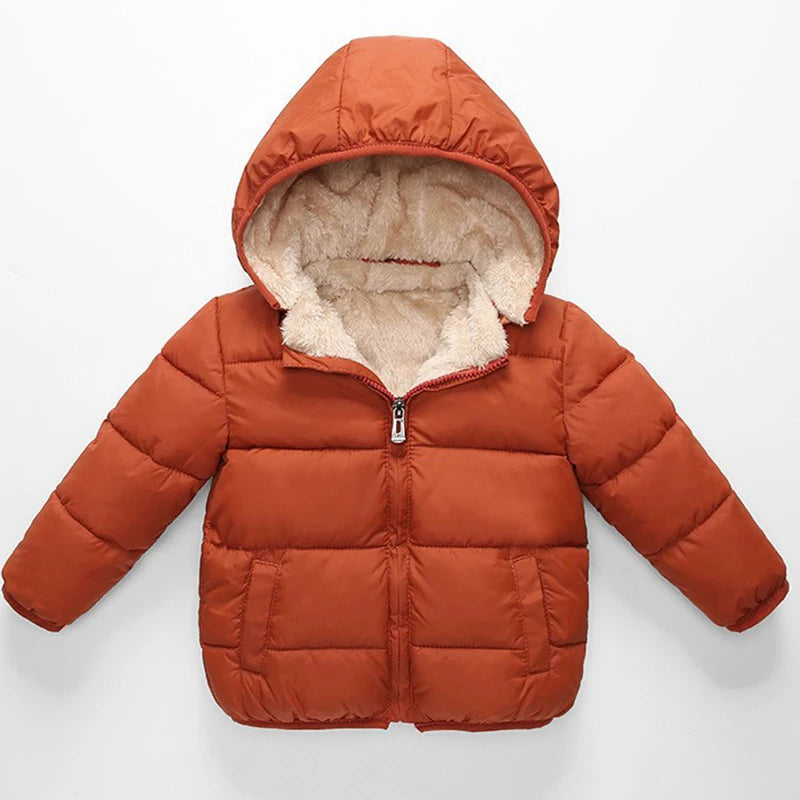 Kids Winter Jackets - Toddler Warm Coats With Zipper Closure | Heavyweight Cotton Outerwear - ZOOMNSTORE