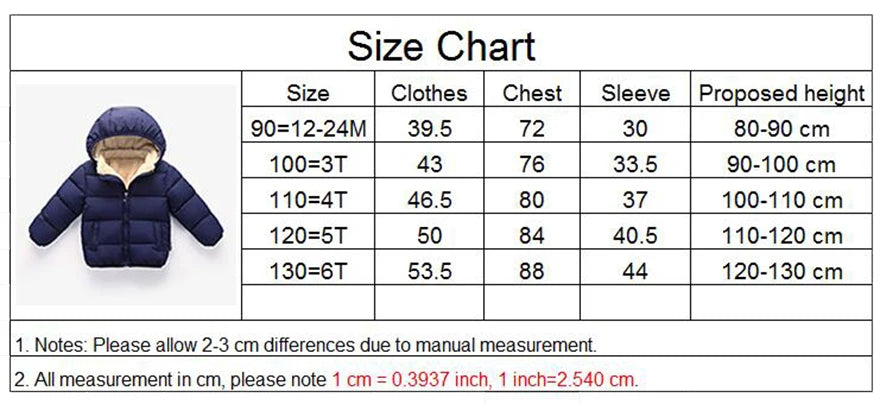 Kids Winter Jackets - Toddler Warm Coats With Zipper Closure | Heavyweight Cotton Outerwear - ZOOMNSTORE