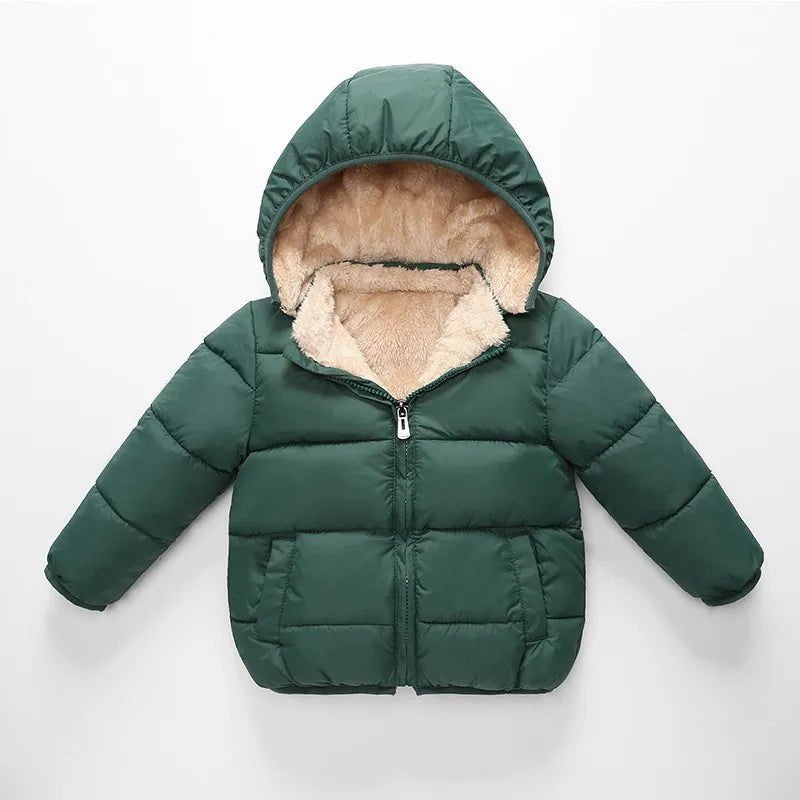 Kids Winter Jackets - Toddler Warm Coats With Zipper Closure | Heavyweight Cotton Outerwear - ZOOMNSTORE