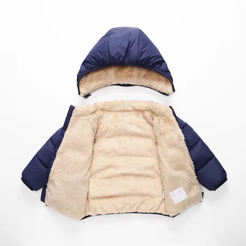 Kids Winter Jackets - Toddler Warm Coats With Zipper Closure | Heavyweight Cotton Outerwear - ZOOMNSTORE