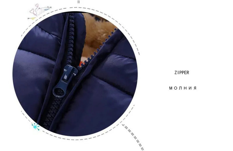 Kids Winter Jackets - Toddler Warm Coats With Zipper Closure | Heavyweight Cotton Outerwear - ZOOMNSTORE