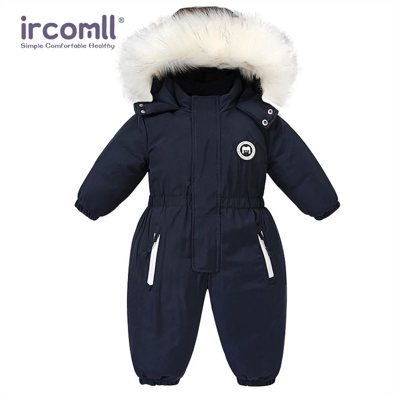 Kids Winter Snowsuit - Waterproof Toddler Snow Jumpsuit with Plush Velvet Jacket - ZOOMNSTORE