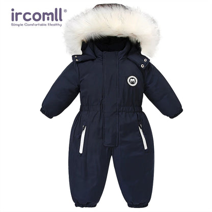 Kids Winter Snowsuit - Waterproof Toddler Snow Jumpsuit with Plush Velvet Jacket - ZOOMNSTORE