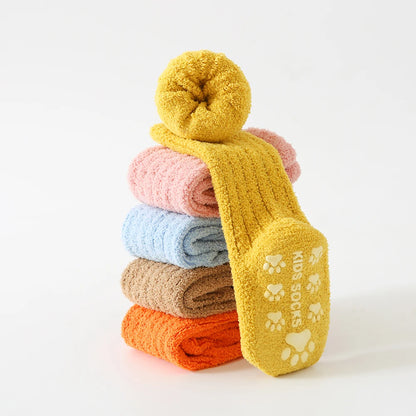 Kids Socks Thick Cold Winter Socks Super Warm Baby Snow Socks Christmas Gifts Coral Fleece Silicone Non-slip Floor Socks - ZOOMNSTORE