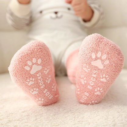 Kids Socks Thick Cold Winter Socks Super Warm Baby Snow Socks Christmas Gifts Coral Fleece Silicone Non-slip Floor Socks - ZOOMNSTORE