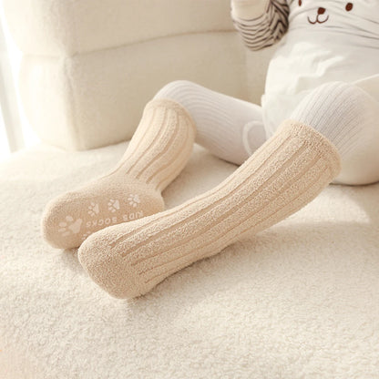 Kids Socks Thick Cold Winter Socks Super Warm Baby Snow Socks Christmas Gifts Coral Fleece Silicone Non-slip Floor Socks - ZOOMNSTORE