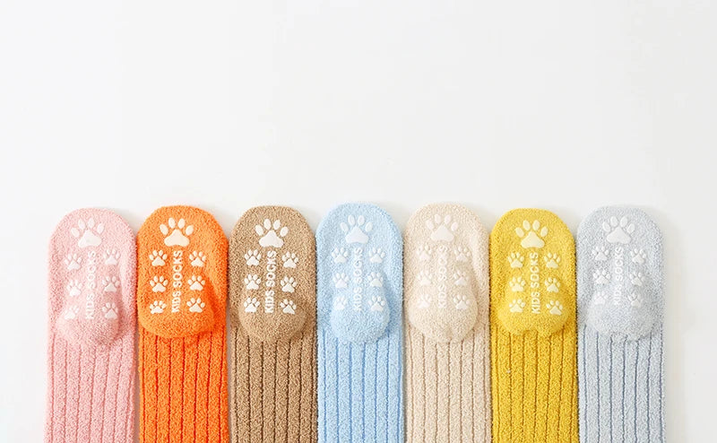 Kids Socks Thick Cold Winter Socks Super Warm Baby Snow Socks Christmas Gifts Coral Fleece Silicone Non-slip Floor Socks - ZOOMNSTORE