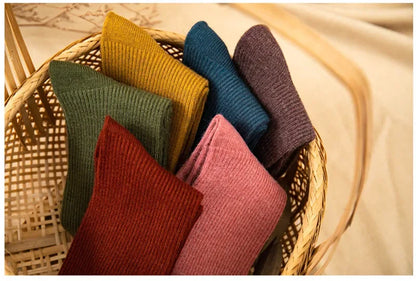 Kids Wool Cashmere Socks Children Boys Girls Soft Thermal Stockings for Baby Fashion Solid Color Kids High Long Winter Stuff - ZOOMNSTORE
