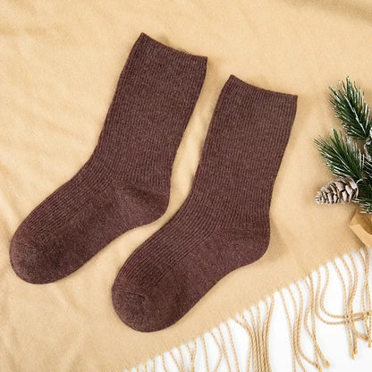 Kids Wool Cashmere Socks Children Boys Girls Soft Thermal Stockings for Baby Fashion Solid Color Kids High Long Winter Stuff - ZOOMNSTORE