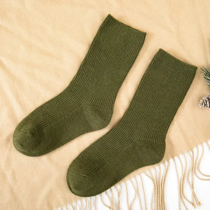 Kids Wool Cashmere Socks Children Boys Girls Soft Thermal Stockings for Baby Fashion Solid Color Kids High Long Winter Stuff - ZOOMNSTORE