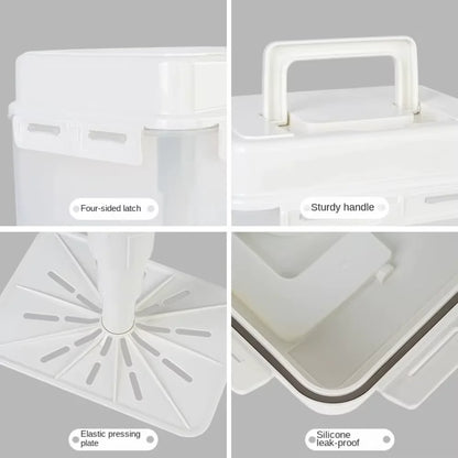 Kimchi Fermentation Container - 4/5L Leakproof Pickle Storage Jar with Detachable Press Plate - ZOOMNSTORE