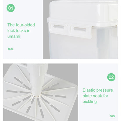 Kimchi Fermentation Container - 4/5L Leakproof Pickle Storage Jar with Detachable Press Plate - ZOOMNSTORE