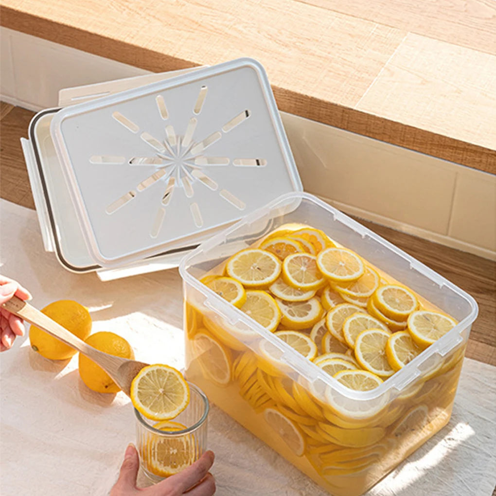 Kimchi Fermentation Container - 4/5L Leakproof Pickle Storage Jar with Detachable Press Plate - ZOOMNSTORE