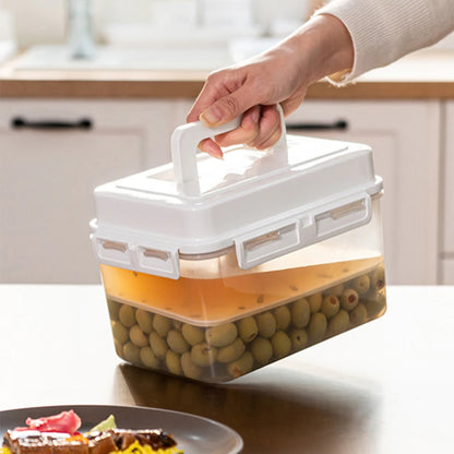 Kimchi Fermentation Container - 4/5L Leakproof Pickle Storage Jar with Detachable Press Plate - ZOOMNSTORE