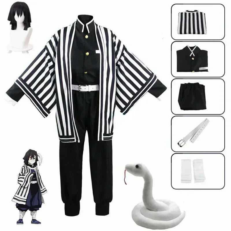 Anime Kimetsu No Yaiba Iguro Obanai Kimono Uniform Anime Pruik Cosplay Kostuum Halloween Feest - ZOOMNSTORE