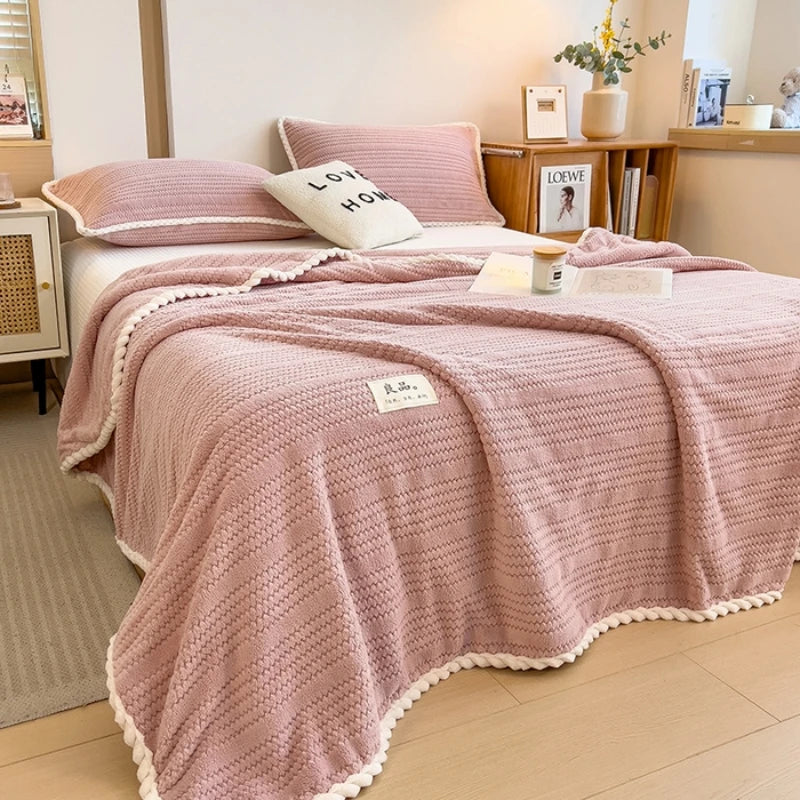 King Size Plaid Throw Blanket - Winter Sofa Comforter - ZOOMNSTORE