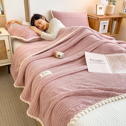 King Size Plaid Throw Blanket - Winter Sofa Comforter - ZOOMNSTORE