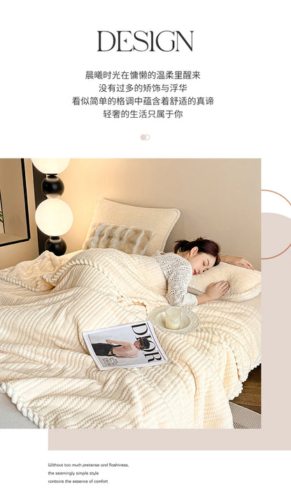 King Size Plaid Throw Blanket - Winter Sofa Comforter - ZOOMNSTORE