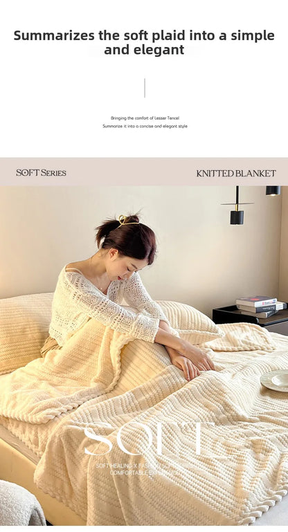 King Size Plaid Throw Blanket - Winter Sofa Comforter - ZOOMNSTORE