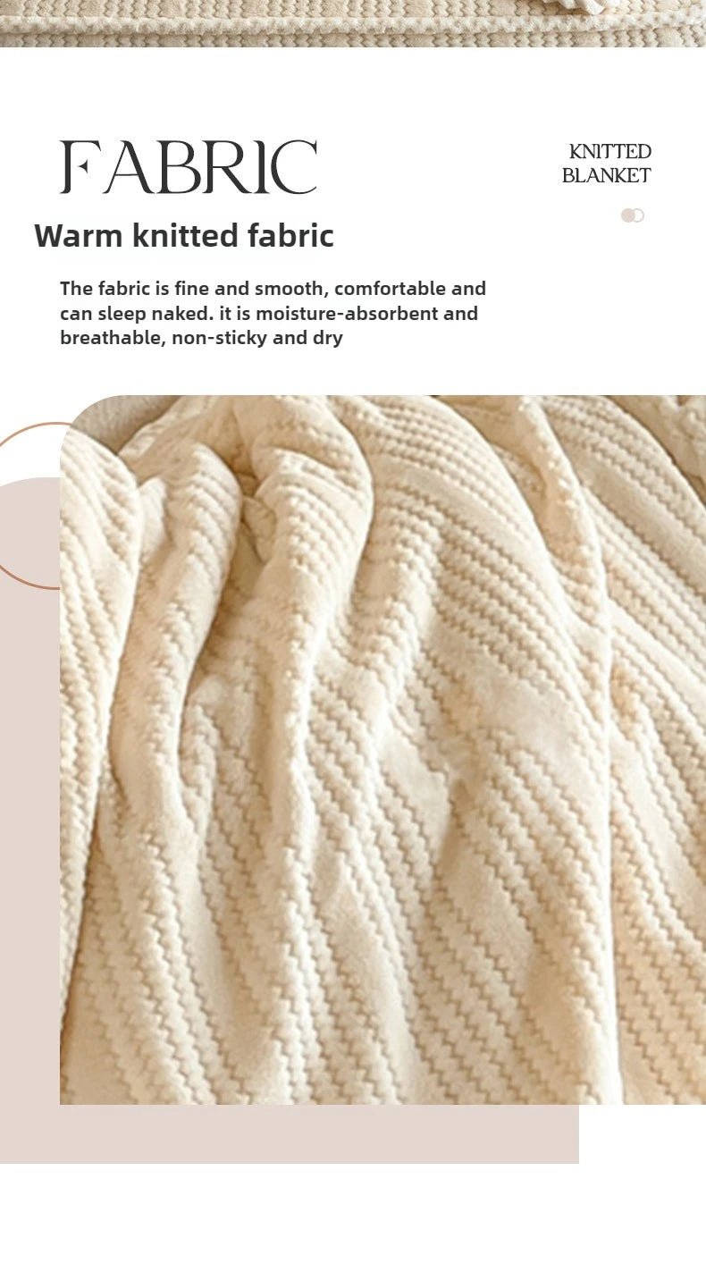 King Size Plaid Throw Blanket - Winter Sofa Comforter - ZOOMNSTORE