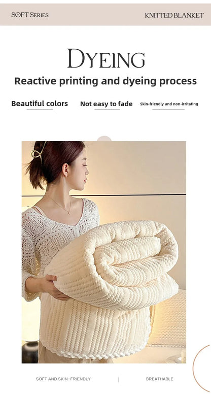 King Size Plaid Throw Blanket - Winter Sofa Comforter - ZOOMNSTORE