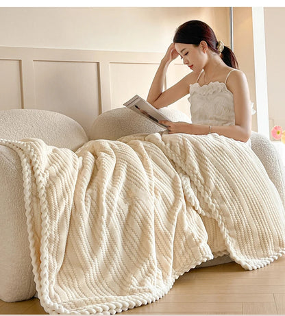 King Size Plaid Throw Blanket - Winter Sofa Comforter - ZOOMNSTORE