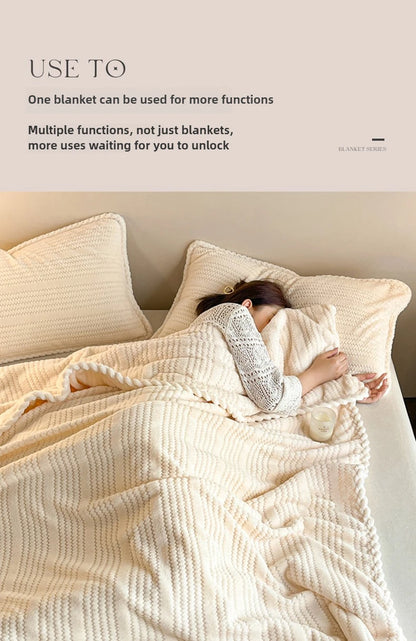 King Size Plaid Throw Blanket - Winter Sofa Comforter - ZOOMNSTORE