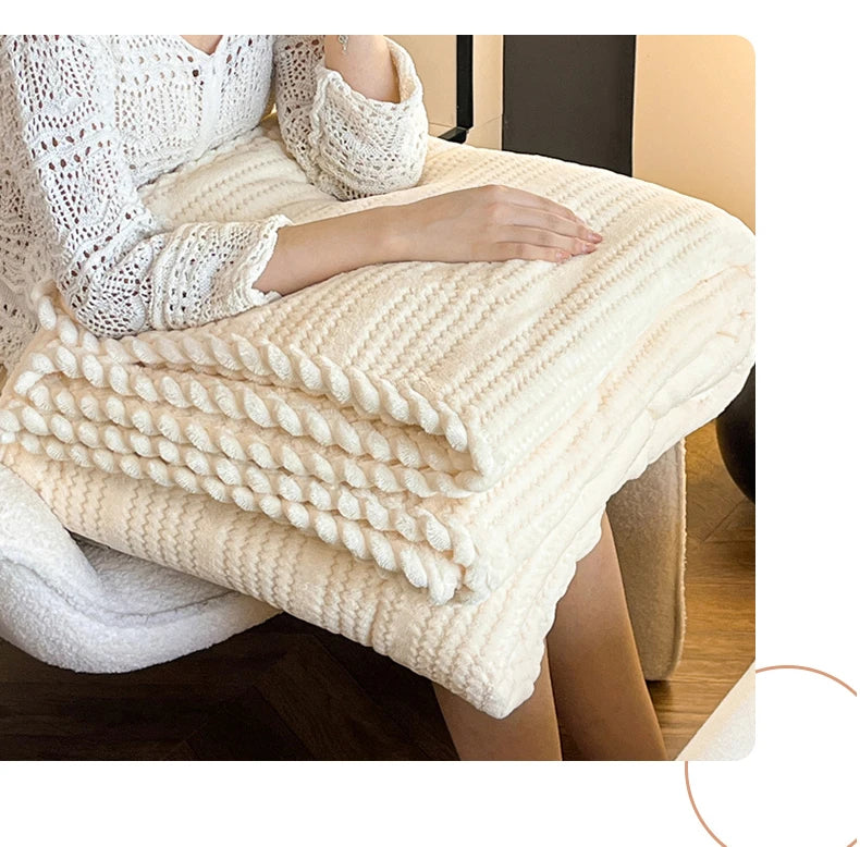 King Size Plaid Throw Blanket - Winter Sofa Comforter - ZOOMNSTORE