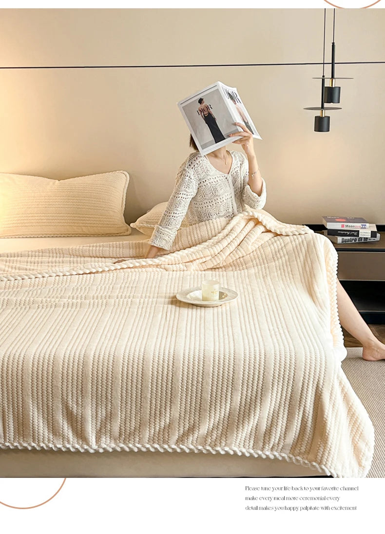 King Size Plaid Throw Blanket - Winter Sofa Comforter - ZOOMNSTORE