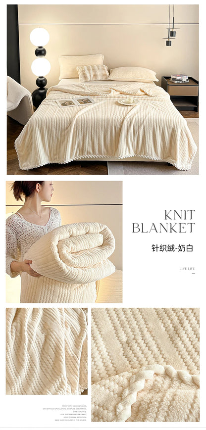 King Size Plaid Throw Blanket - Winter Sofa Comforter - ZOOMNSTORE