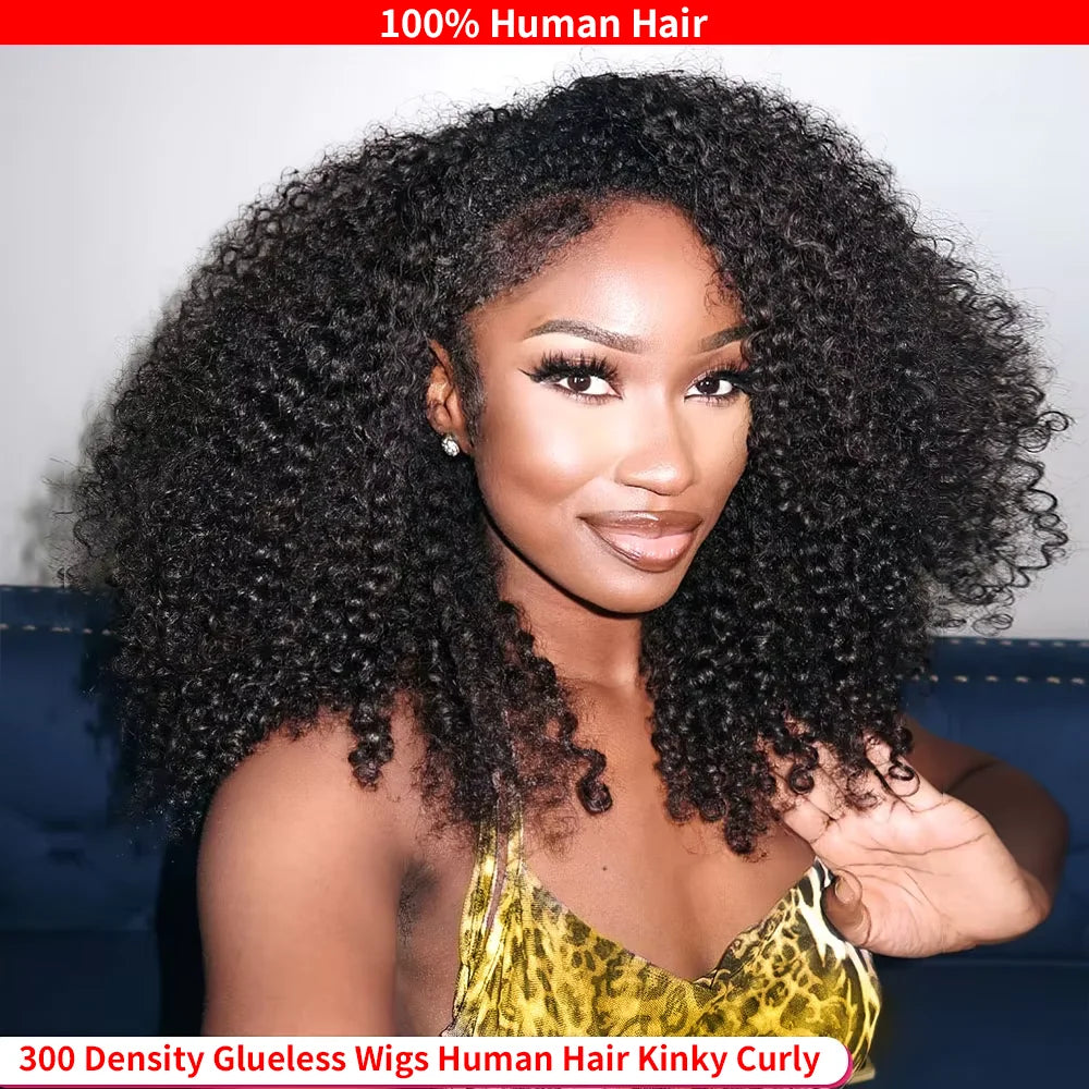 Kinky Curly Wigs - Glueless Human Hair 13x6 Lace Frontal, 7x5 HD Closure - ZOOMNSTORE