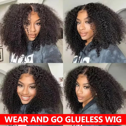 Kinky Curly Wigs - Glueless Human Hair 13x6 Lace Frontal, 7x5 HD Closure - ZOOMNSTORE