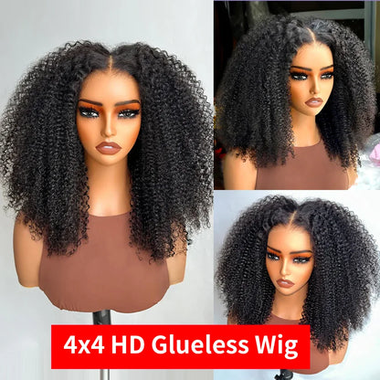 Kinky Curly Wigs - Glueless Human Hair 13x6 Lace Frontal, 7x5 HD Closure - ZOOMNSTORE
