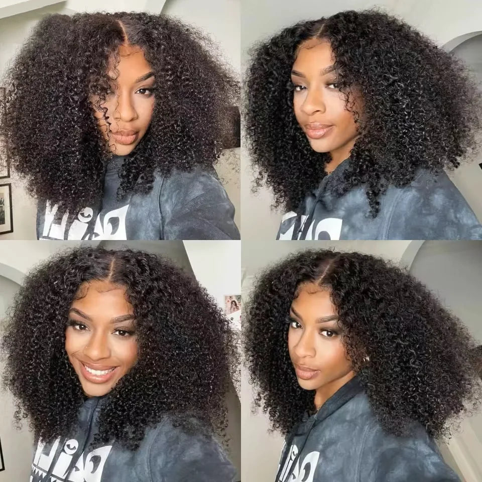 Kinky Curly Wigs - Glueless Human Hair 13x6 Lace Frontal, 7x5 HD Closure - ZOOMNSTORE
