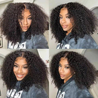 Kinky Curly Wigs - Glueless Human Hair 13x6 Lace Frontal, 7x5 HD Closure - ZOOMNSTORE