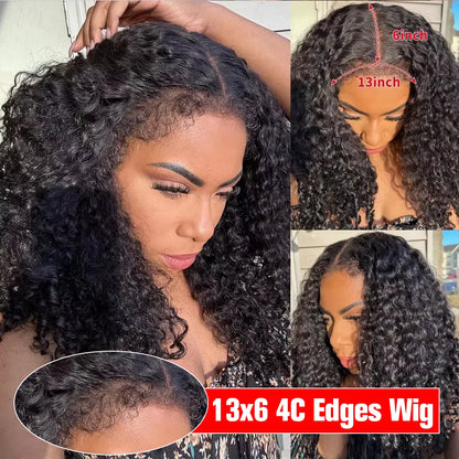 Kinky Curly Wigs - Glueless Human Hair 13x6 Lace Frontal, 7x5 HD Closure - ZOOMNSTORE
