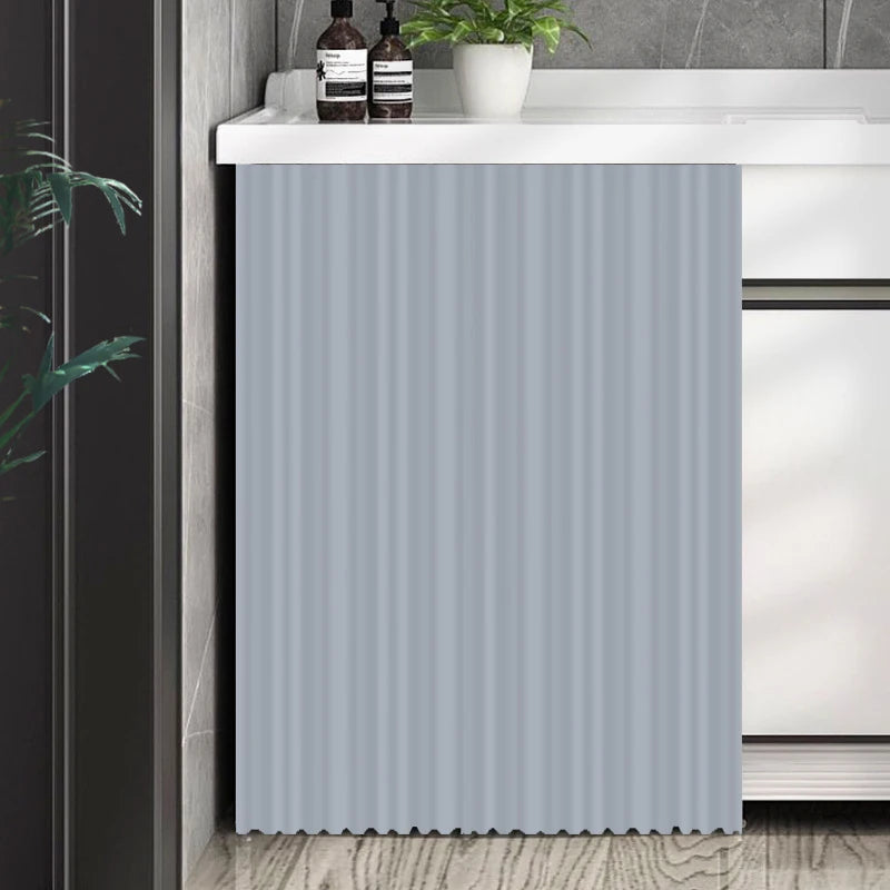 Kitchen Cabinet Curtain – Self Adhesive Polyester Shade Panel | Easy Install Velcro Cover - ZOOMNSTORE