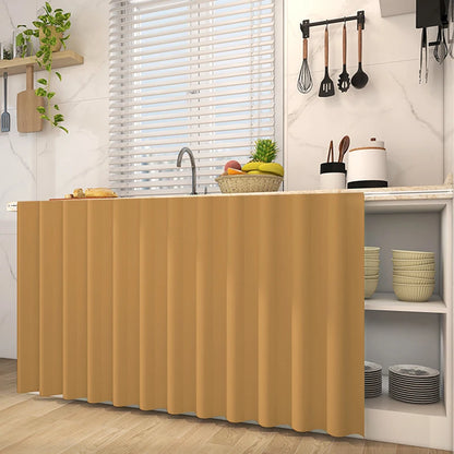 Kitchen Cabinet Curtain – Self Adhesive Polyester Shade Panel | Easy Install Velcro Cover - ZOOMNSTORE