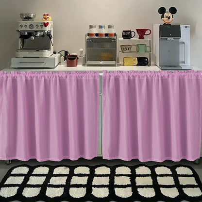 Kitchen Cabinet Curtain - Waterproof Matte Satin Weave Panel for Flat Windows - ZOOMNSTORE
