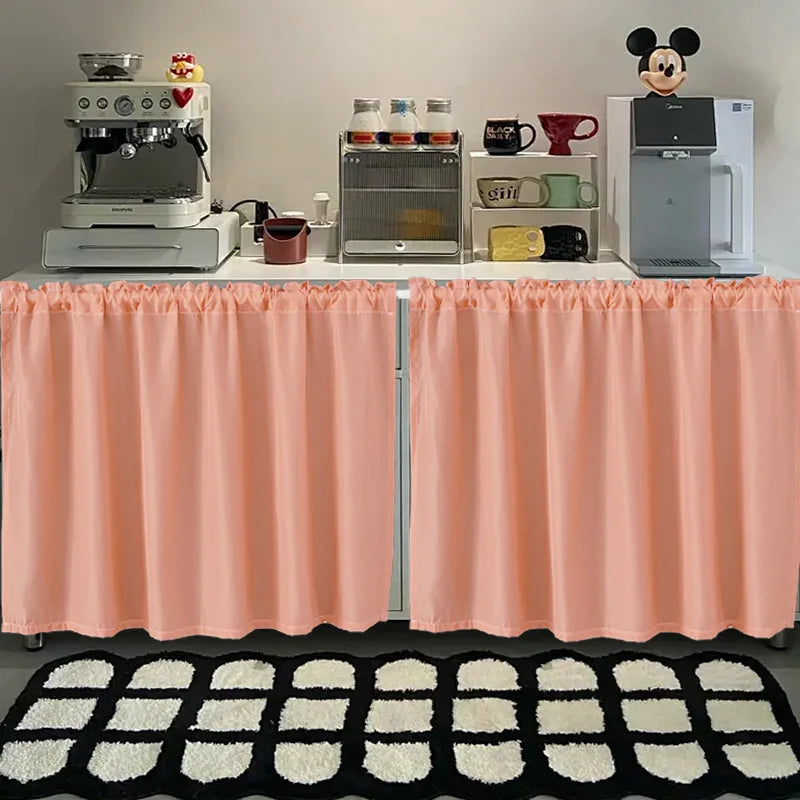 Kitchen Cabinet Curtain - Waterproof Matte Satin Weave Panel for Flat Windows - ZOOMNSTORE