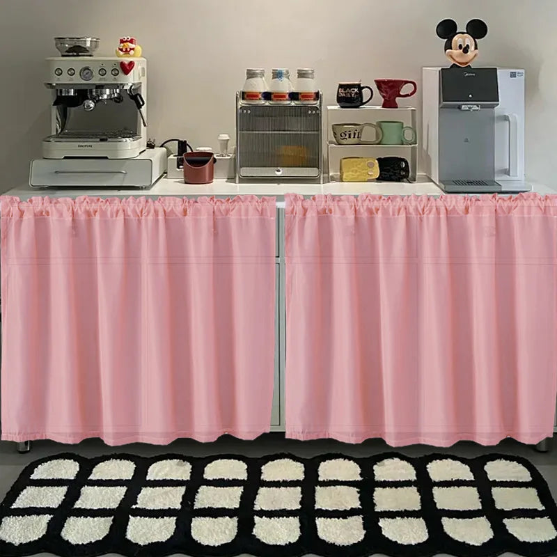 Kitchen Cabinet Curtain - Waterproof Matte Satin Weave Panel for Flat Windows - ZOOMNSTORE