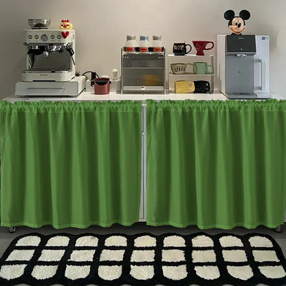 Kitchen Cabinet Curtain - Waterproof Matte Satin Weave Panel for Flat Windows - ZOOMNSTORE