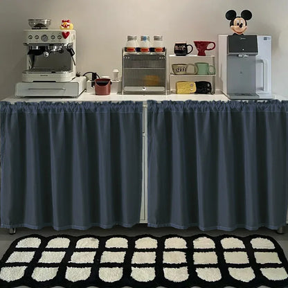 Kitchen Cabinet Curtain - Waterproof Matte Satin Weave Panel for Flat Windows - ZOOMNSTORE