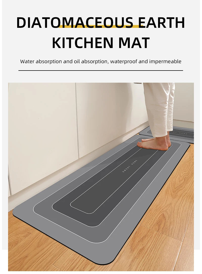 Kitchen Floor Mat - Waterproof Anti Skid Polyester Rug | Durable Non Slip Kitchen Rug - ZOOMNSTORE
