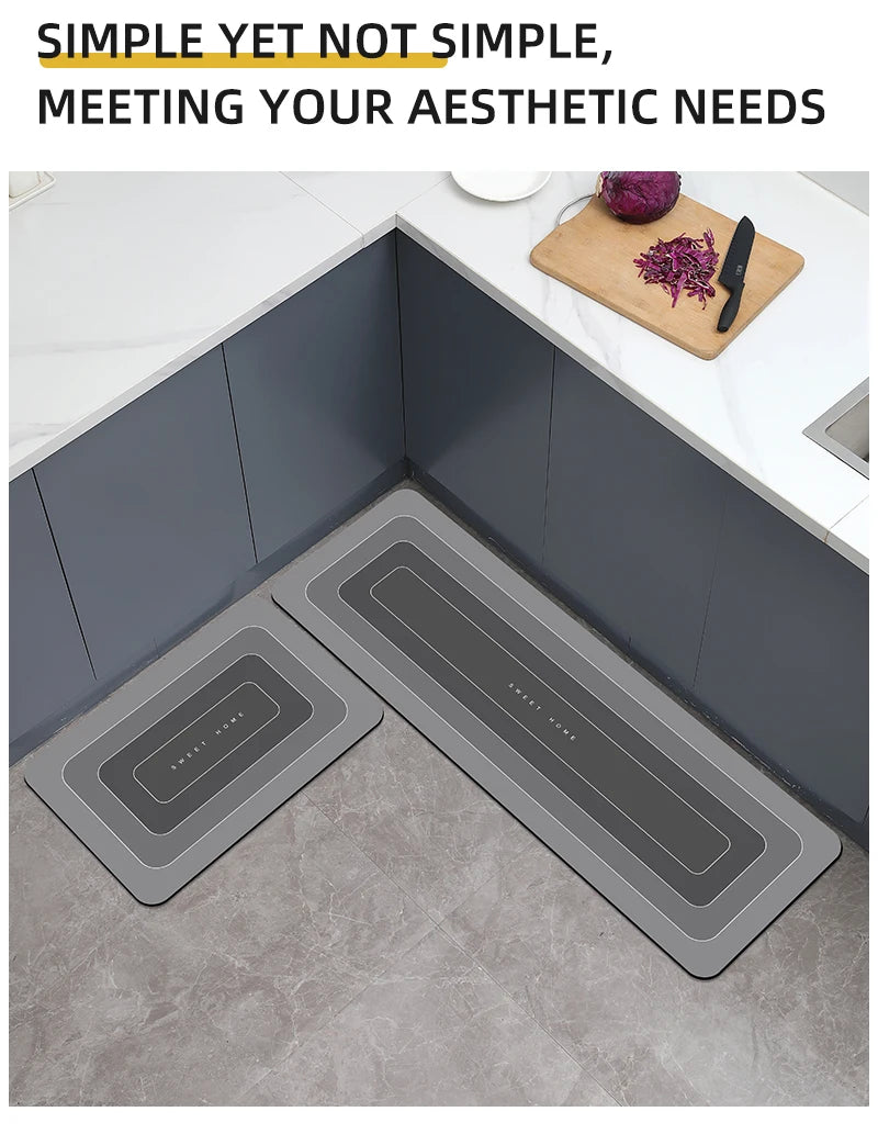 Kitchen Floor Mat - Waterproof Anti Skid Polyester Rug | Durable Non Slip Kitchen Rug - ZOOMNSTORE