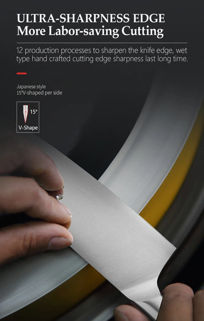 XINZUO High Quality Paring  Utility Cleaver Knife Set - 35 5 8 Germany 14116 Stainless Steel - ZOOMNSTORE