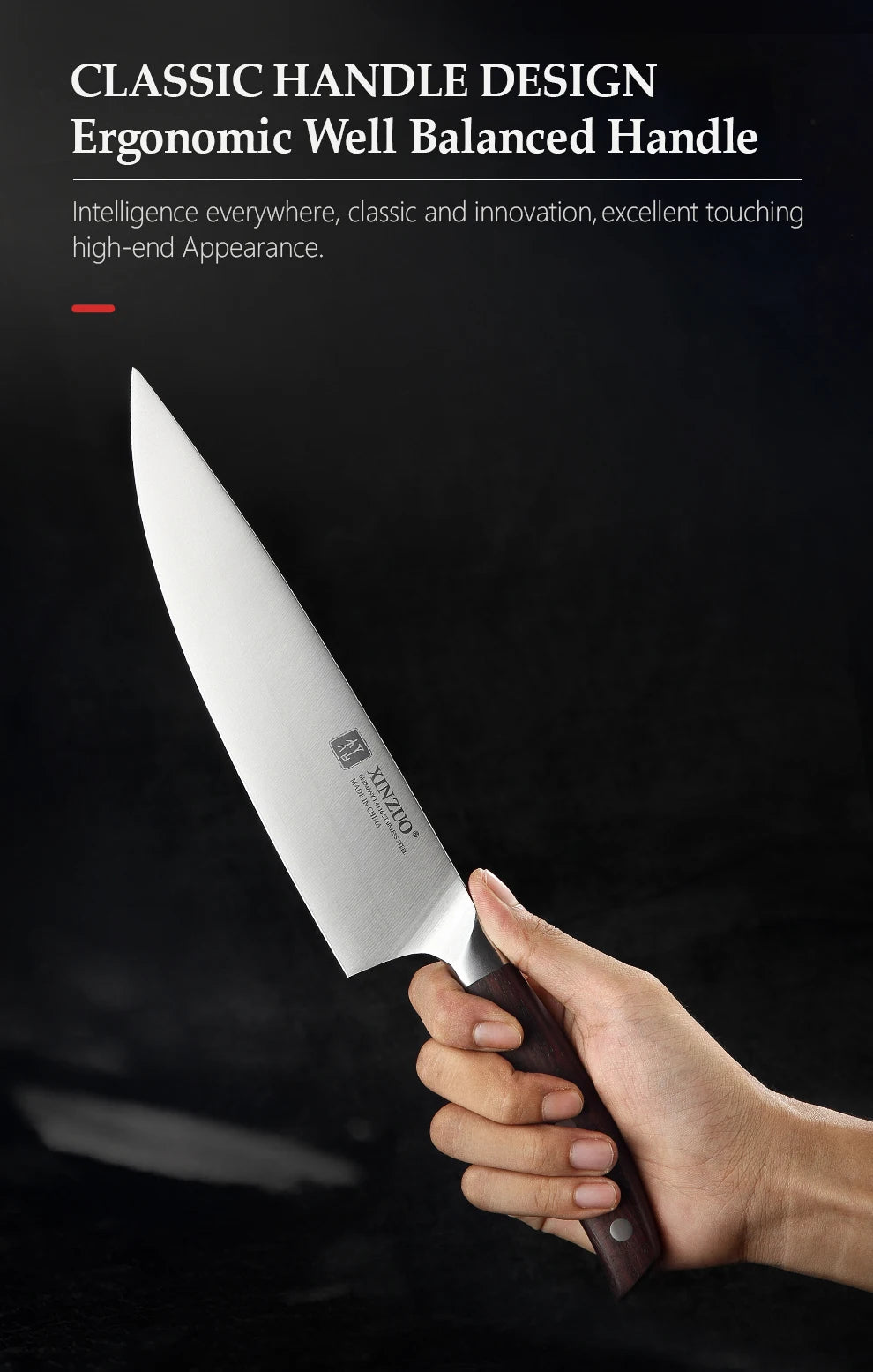 XINZUO High Quality Paring  Utility Cleaver Knife Set - 35 5 8 Germany 14116 Stainless Steel - ZOOMNSTORE